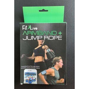 Fit2Live Jump Rope + Armband, Adjustable and Comfortable Rubber Handles